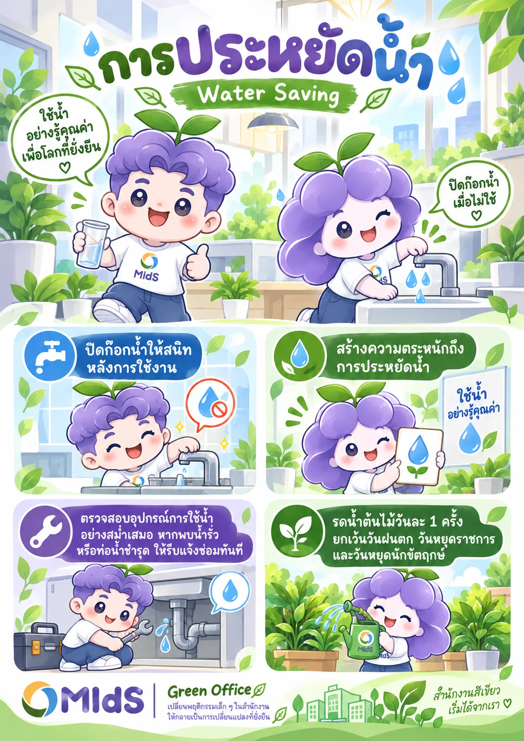 โปสเตอร์ MIdsy & MIdsa: ✨ MIdsy & MIdsa ชวนประหยัดน้ำ! ✨